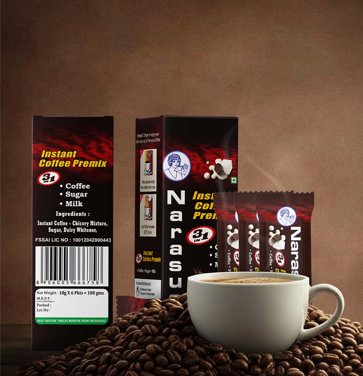 Premix coffee sachets